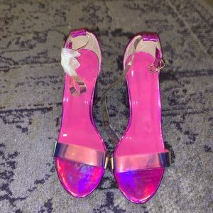 nasty gal pink iridescent heels never worn